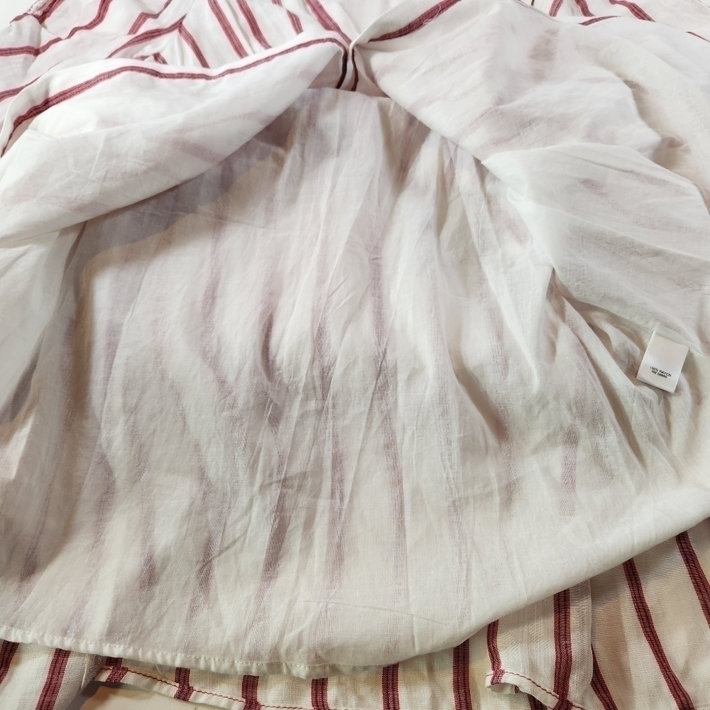 Chelsea & Violet Womens S Boho Maxi Summer Chic Dress Button Up White Red Stripe - Picture 8 of 12